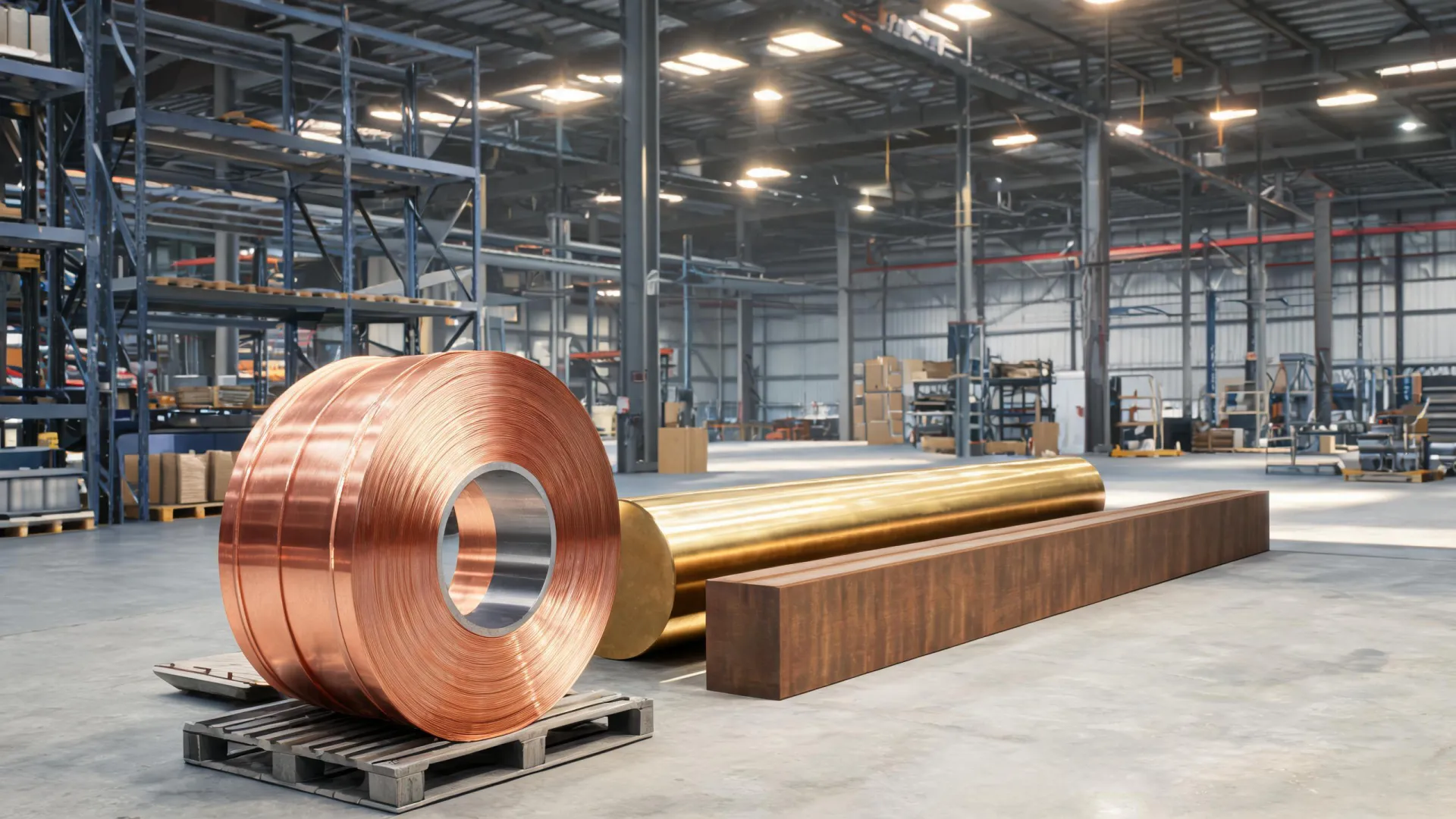 Copper coil and brass bar inventory